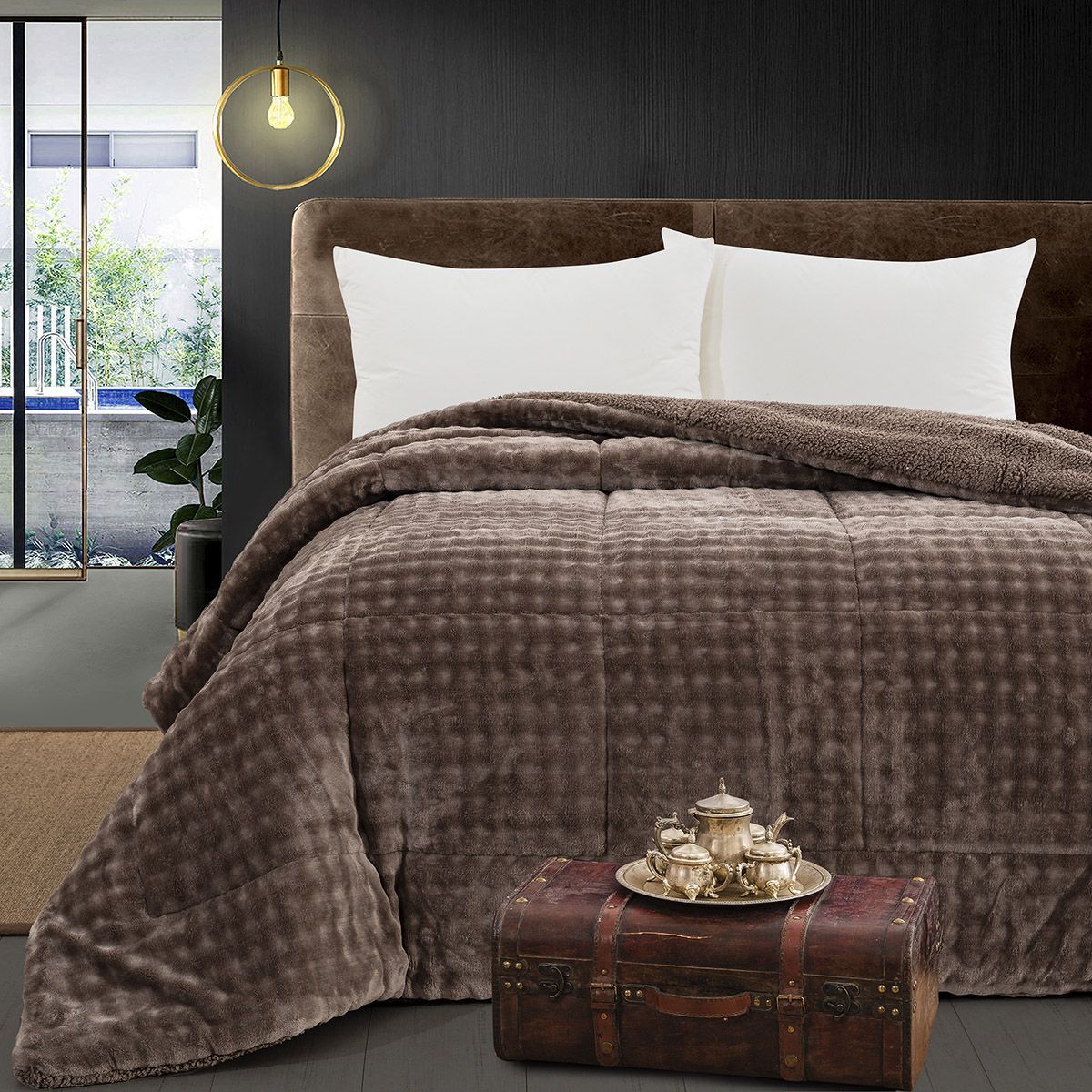 Beauty Home Κουβερτοπάπλωμα king size Art 12515 240x260 Μόκα