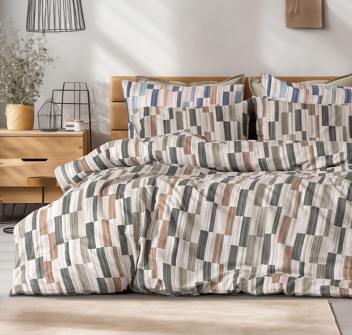 Beauty Home Σετ σεντόνια φανελένια μονά Pinot Art 12632 170x260 Μπεζ,Πράσινο