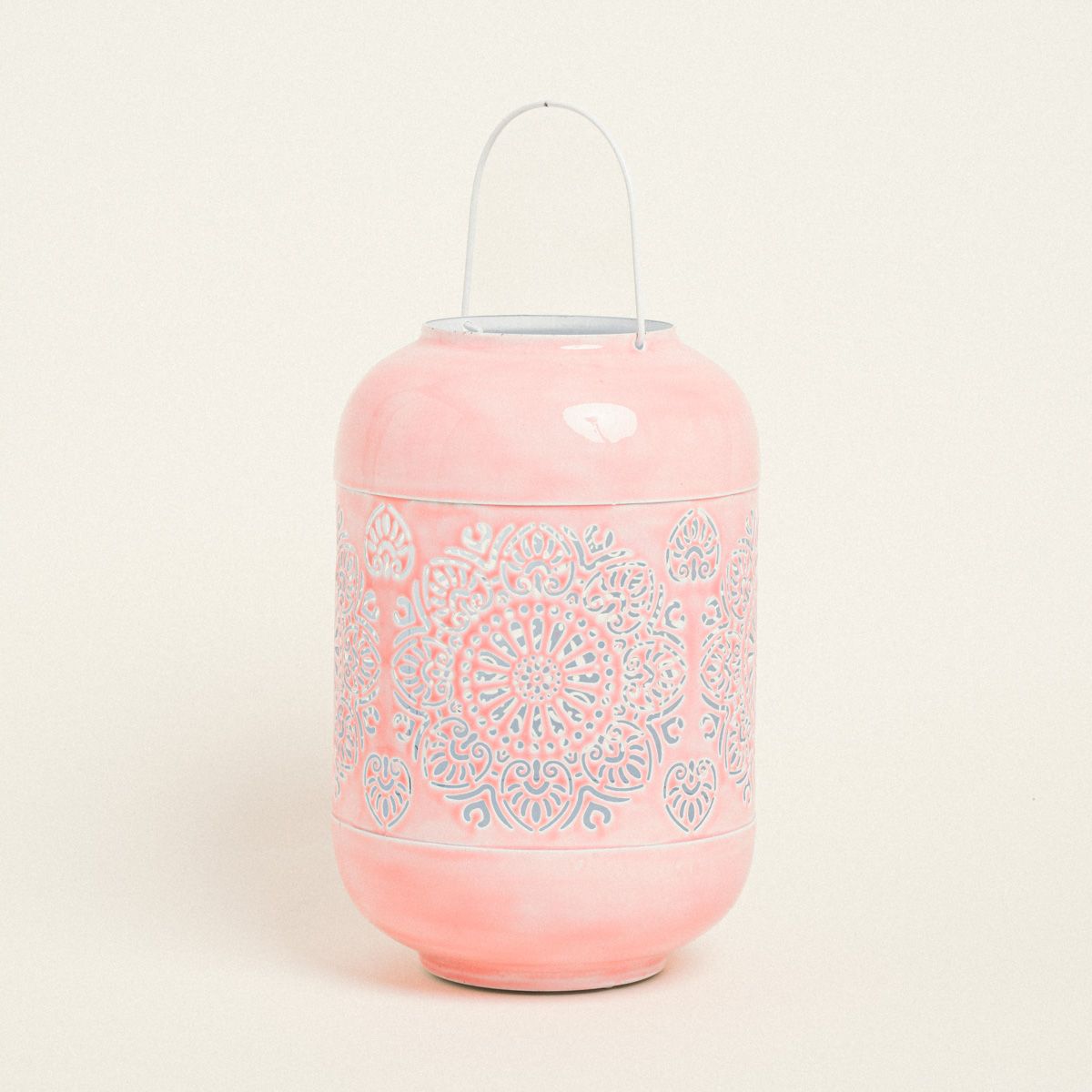 ΦΑΝΑΡΙ ΜΕΤΑΛΙΚΟ ΡΟΖ 30 x 20 cm Beauty Home - Image 3