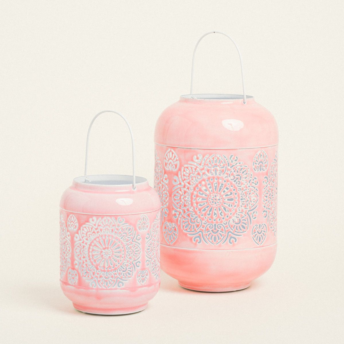 ΦΑΝΑΡΙ ΜΕΤΑΛΙΚΟ ΡΟΖ 30 x 20 cm Beauty Home - Image 4