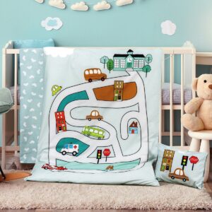 Beauty Home Σετ σεντόνια βρεφικά Road Art 5184 120×160 Εμπριμέ