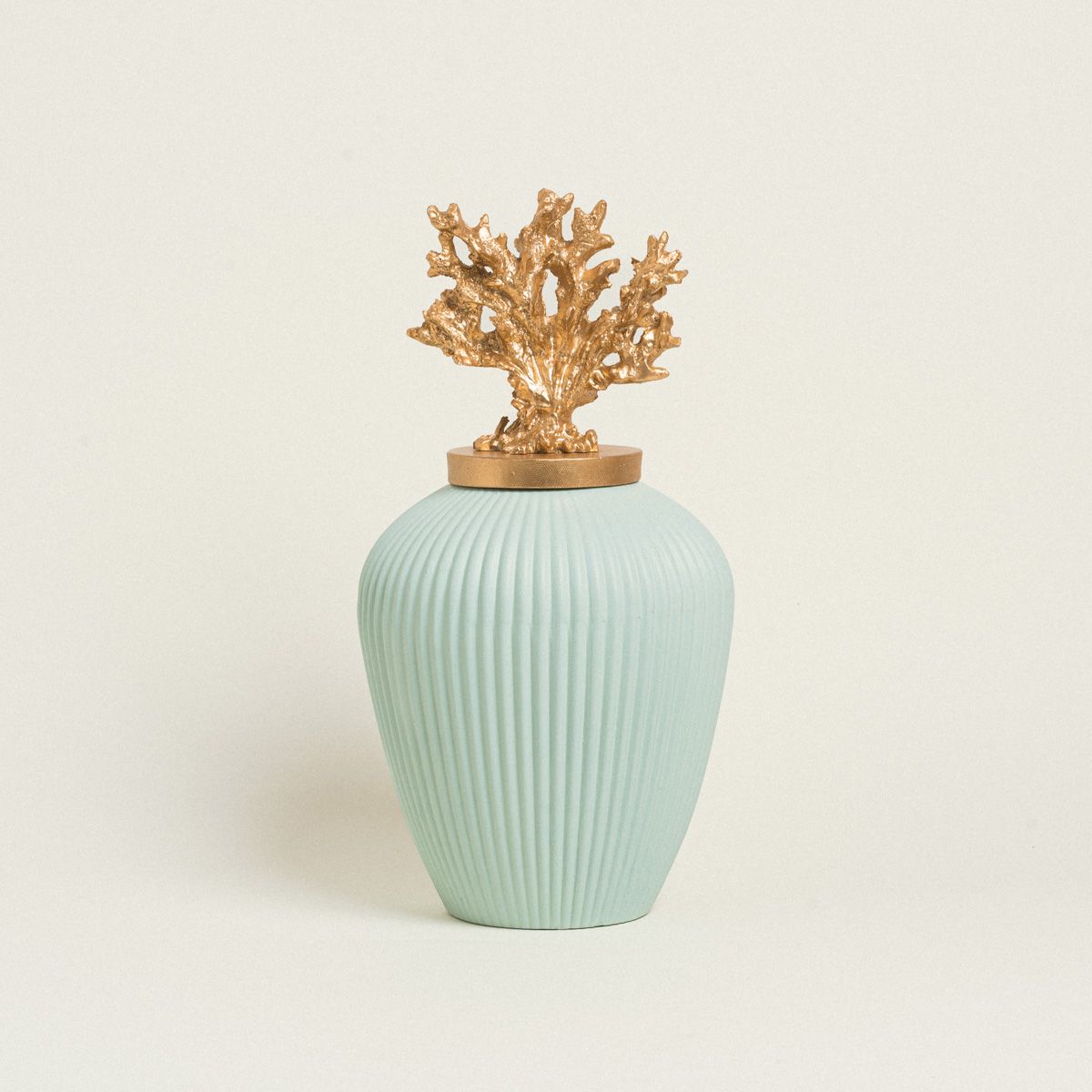 ΒΑΖΟ ΜΕΝΤΑ ΜΕ ΚΑΠΑΚΙ ΧΡΥΣΟ ΚΟΡΑΛΙ 45 cm Beauty Home - Image 2