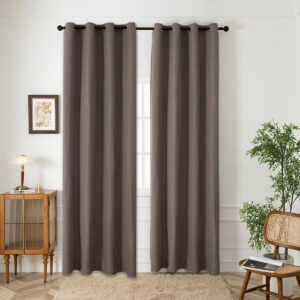 Beauty Home Κουρτίνα Blackout Jacquard σκίασης με 8 μεταλλικούς κρίκους Glare Art 8444 140×270 Μόκα