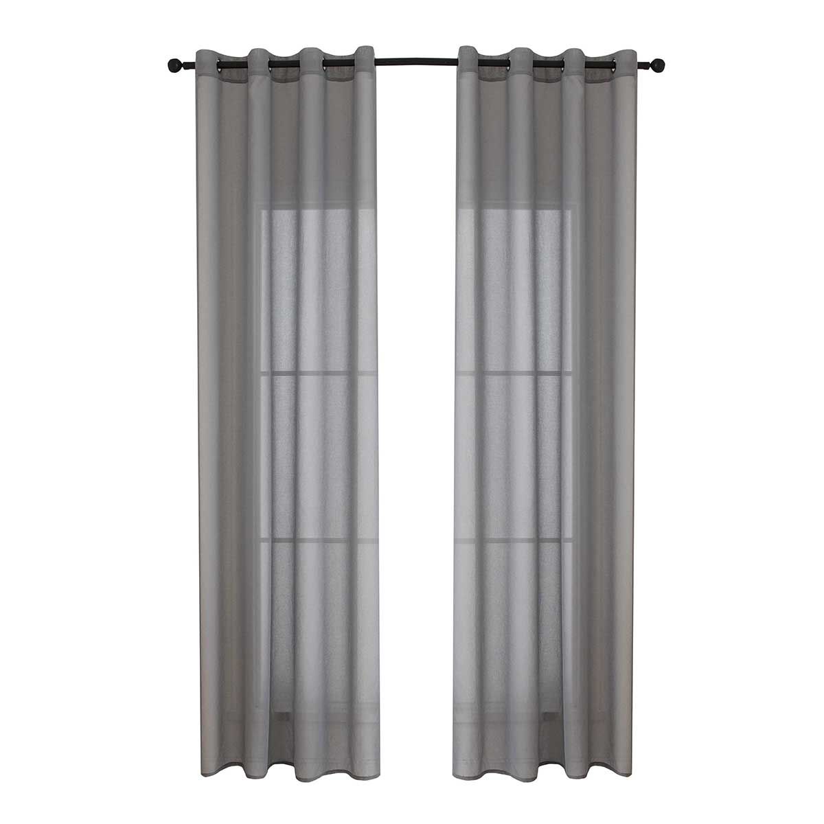 Beauty Home Κουρτίνα γάζα μονόχρωμη με 8 μεταλλικούς κρίκους Sharp Art 8448 140x270 Ανθρακί - Image 23