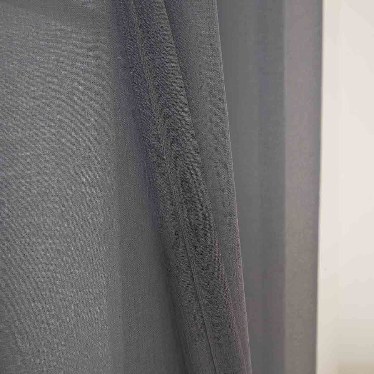 Beauty Home Κουρτίνα γάζα μονόχρωμη με 8 μεταλλικούς κρίκους Sharp Art 8448 140x270 Ανθρακί - Image 18