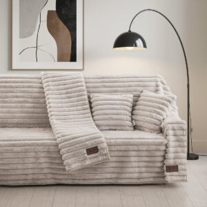 Beauty Home Γούνινη Μαξιλαροθήκη διακοσμητική Stripe Art 8725 40×40 Μπεζ