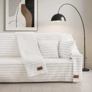 Beauty Home Γούνινη Μαξιλαροθήκη διακοσμητική Stripe Art 8728 40×40 Λευκό