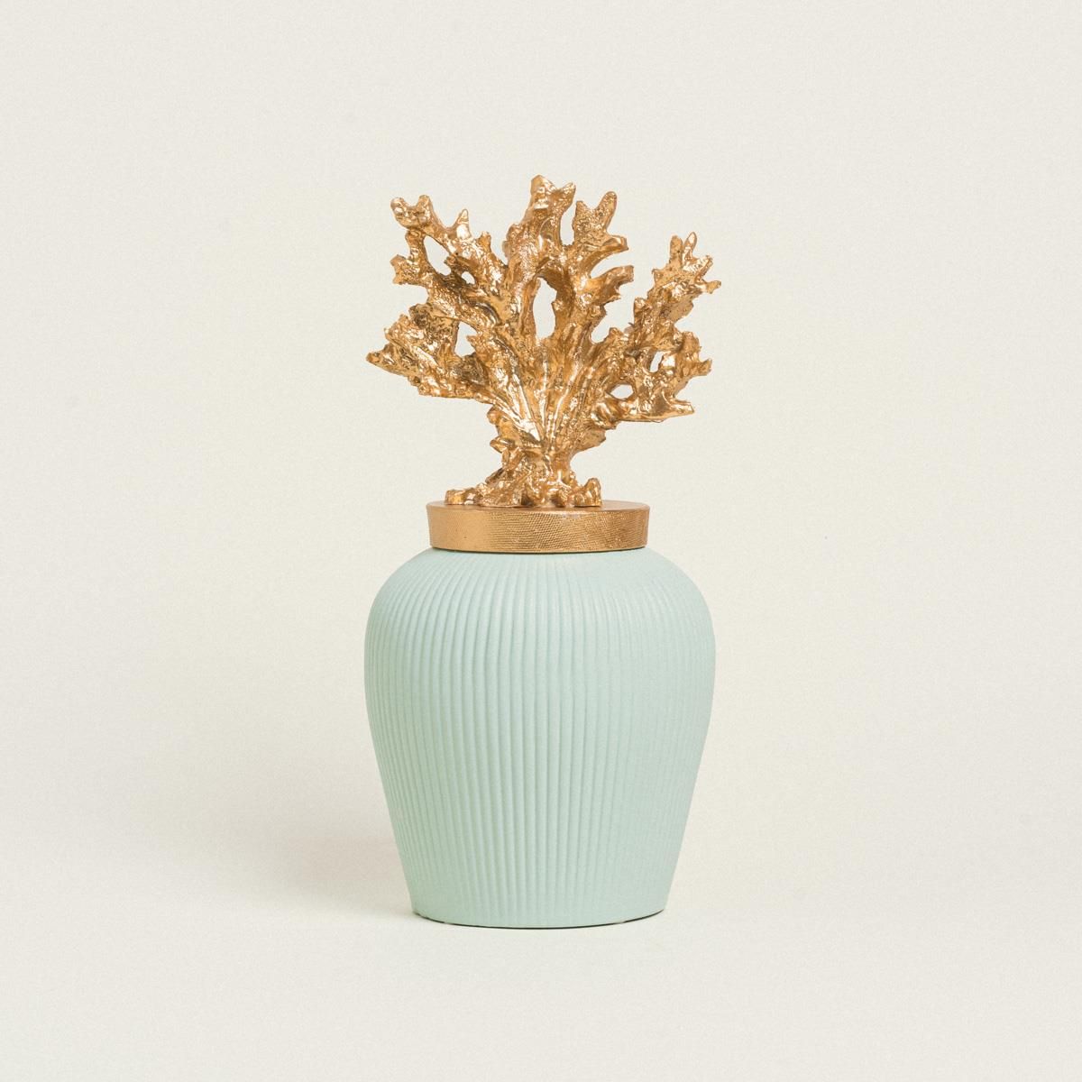 ΒΑΖΟ ΜΕΝΤΑ ΜΕ ΚΑΠΑΚΙ ΧΡΥΣΟ ΚΟΡΑΛΙ 35 cm Beauty Home - Image 4