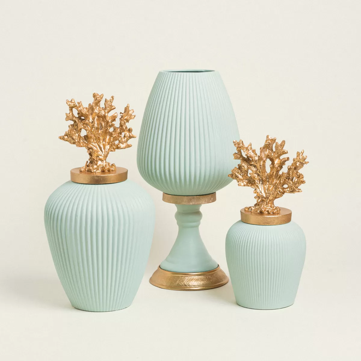 ΒΑΖΟ ΜΕΝΤΑ ΜΕ ΚΑΠΑΚΙ ΧΡΥΣΟ ΚΟΡΑΛΙ 35 cm Beauty Home - Image 2