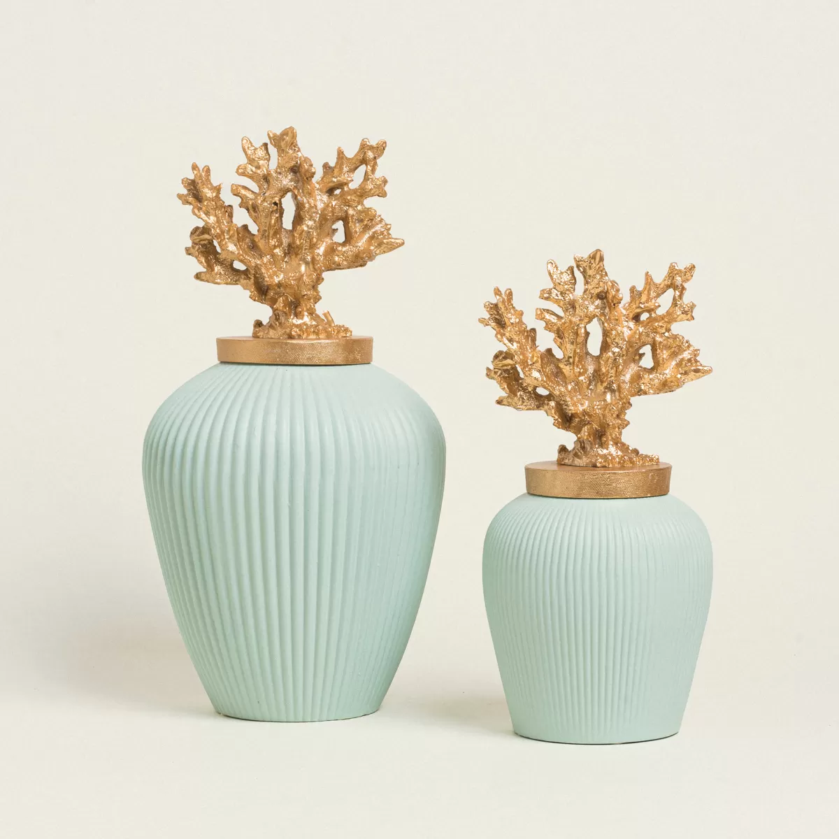 ΒΑΖΟ ΜΕΝΤΑ ΜΕ ΚΑΠΑΚΙ ΧΡΥΣΟ ΚΟΡΑΛΙ 35 cm Beauty Home - Image 3