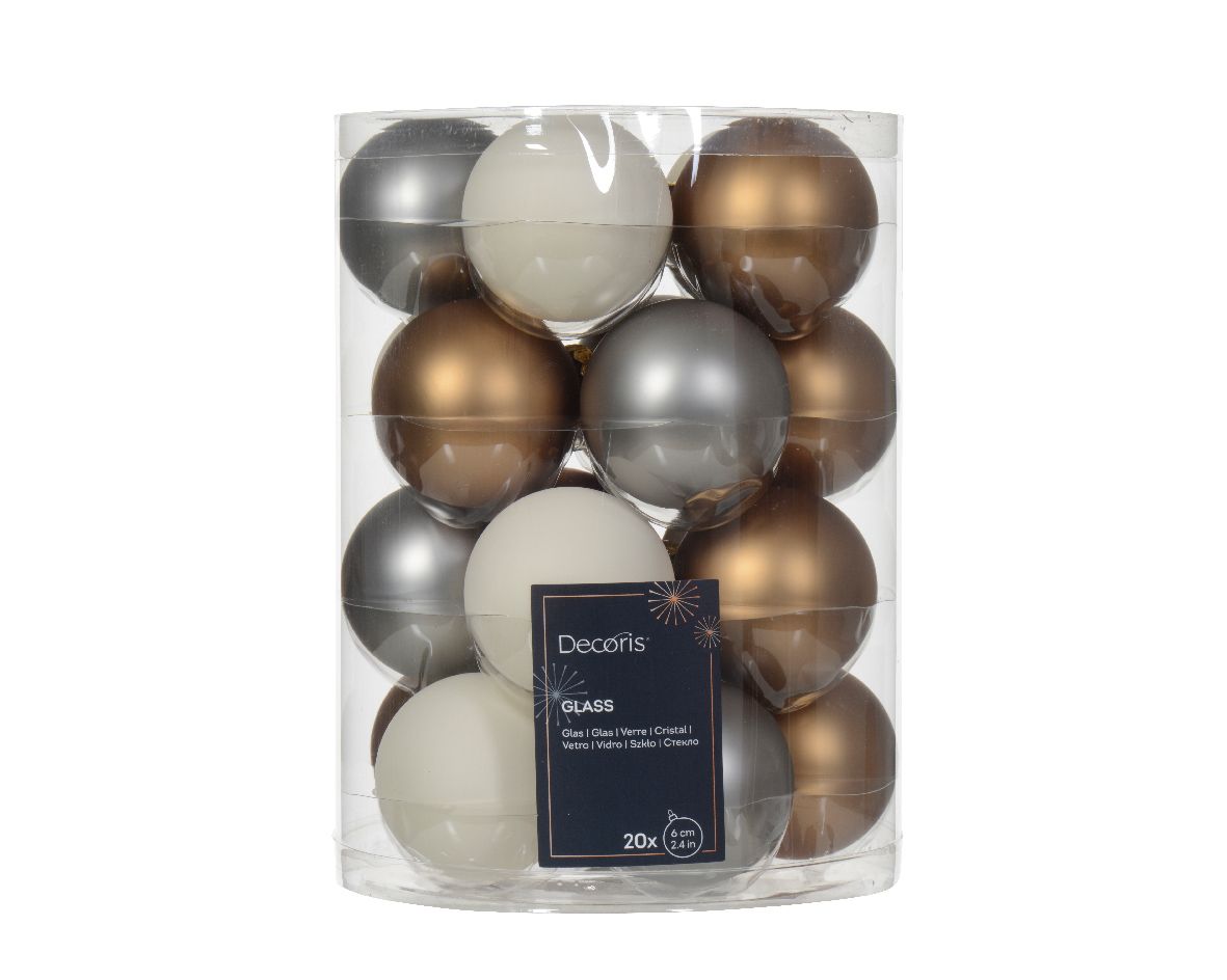 ΓΥΑΛΙΝΕΣ ΜΠΑΛΕΣ 3 ΧΡΩΜΑΤΑ 6 cm ΣΕΤ 20 ΤΜΧ Beauty Home - Image 4