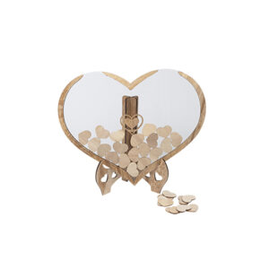 Beauty Home Ευχολόγιο σε σχήμα καρδιάς από ξύλο και Plexi glass με 70 καρδιές για ευχές 40 x 33 x 11cm